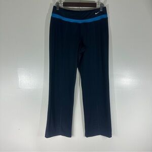 Nike Athletic Wide Leg Flair Yoga Pants Blue Medium